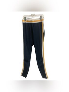 Wilo Navy Leggings with Yellow Side Stripes Size XS